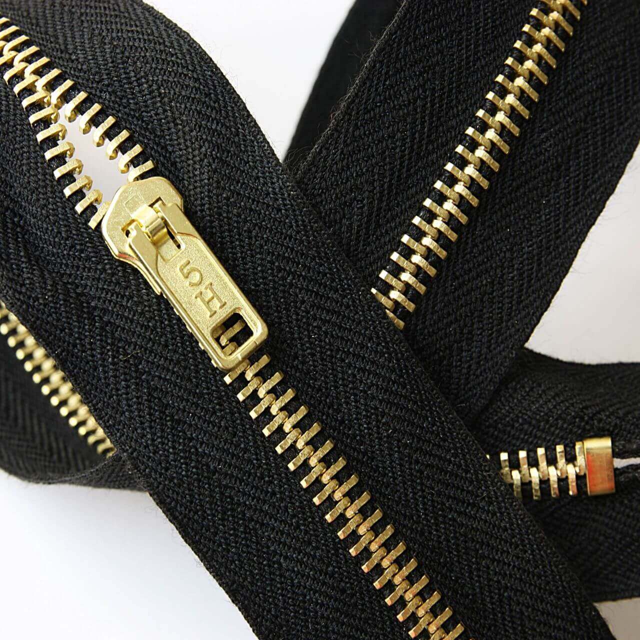 Coverall Zipper with brass teeth-black