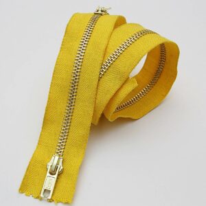 Coverall Zipper with brass teeth-yellow